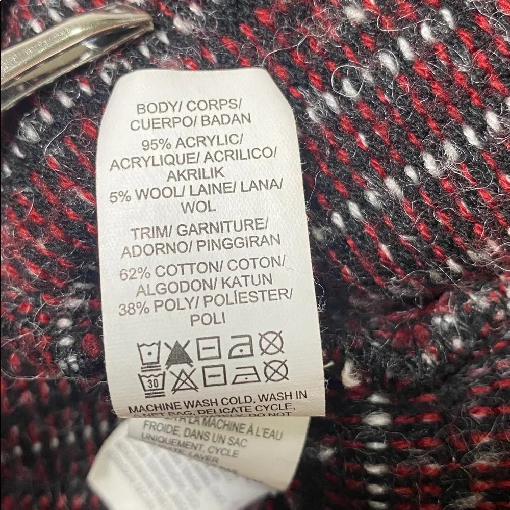 Lucky BrandWool Blend Drapped Asymmetrical Open Front Knit Cardigan Women Size M